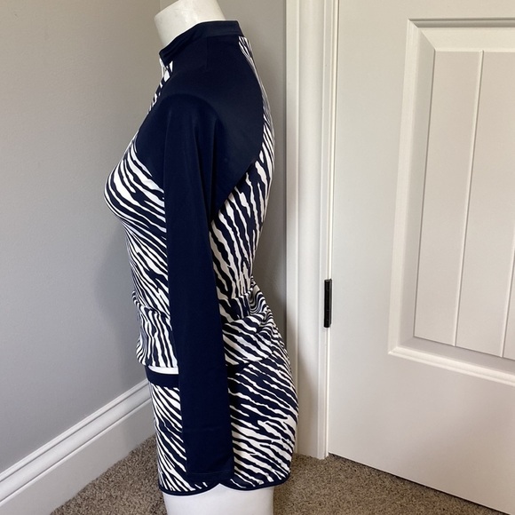 BODEN Piping Swimsuit Zebra Print Set Long Sleeve Top AND Bottom Size 4 - Picture 4 of 11